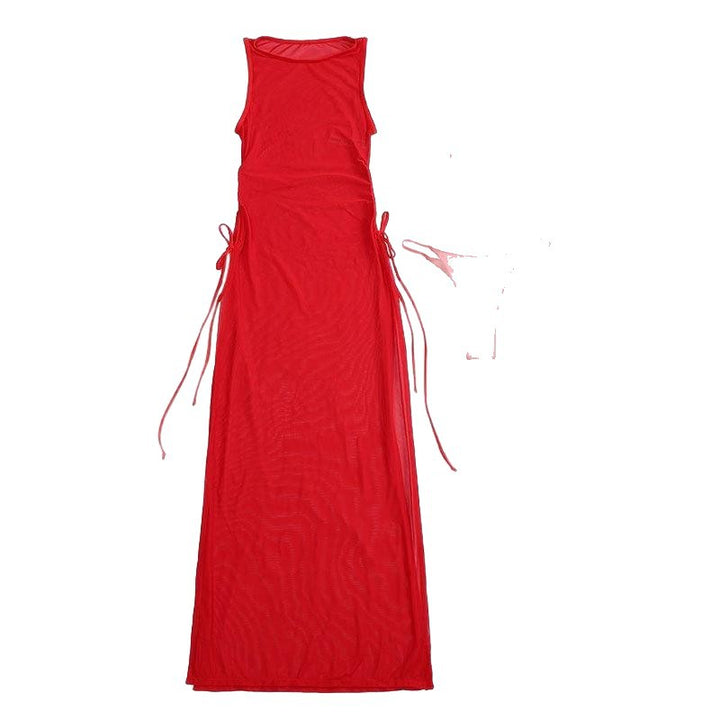 Damen Sportliches Maxikleid mit verstellbaren Seitenschnüren Echo Archiv