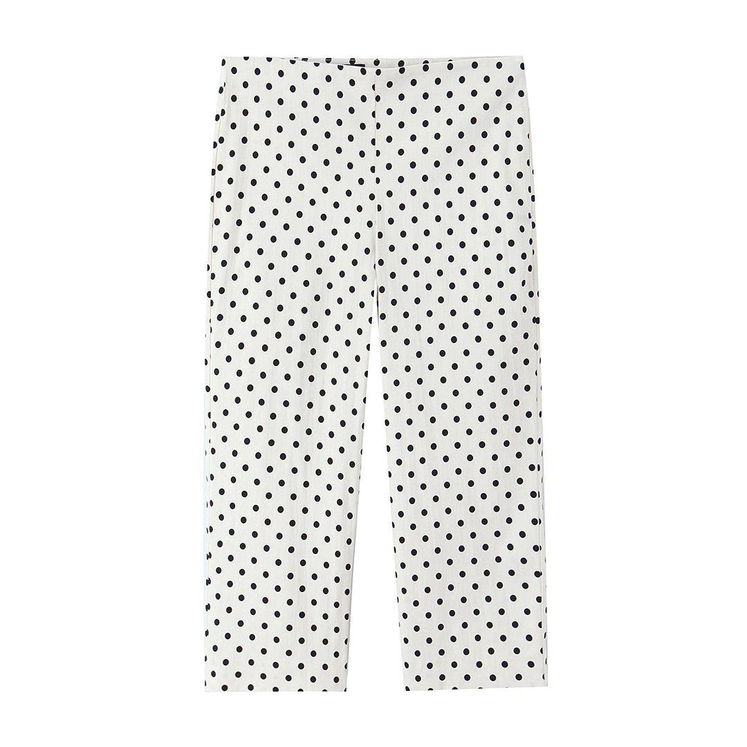 Damen Cropped-Palazzohose mit hoher Taille, weitem Bein und Punktemuster Echo Archiv