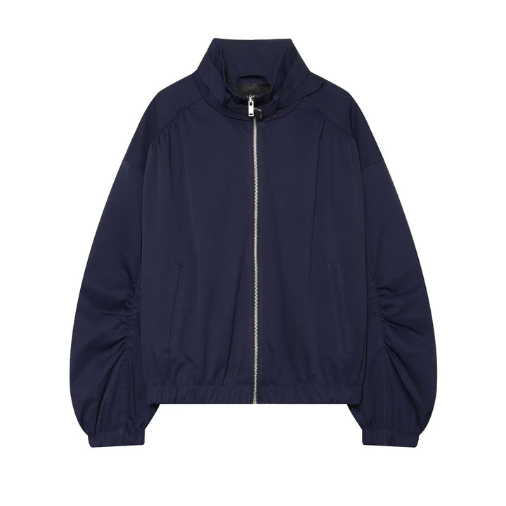 Damen Kurzer Nylon-Blouson mit hohem Stehkragen und gerafften Ballonärmeln Echo Archiv