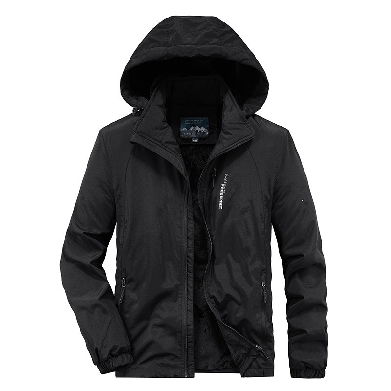 Herren Isolierte Outdoor-Übergangsjacke mit wärmendem Teddyfutter und Kapuze Echoarchiv