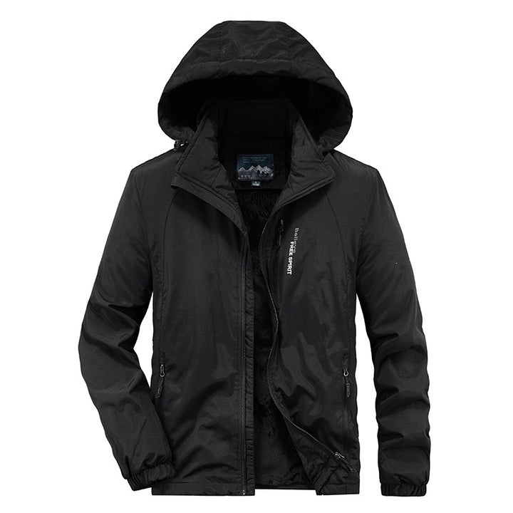 Herren Isolierte Outdoor-Übergangsjacke mit wärmendem Teddyfutter und Kapuze Echoarchiv