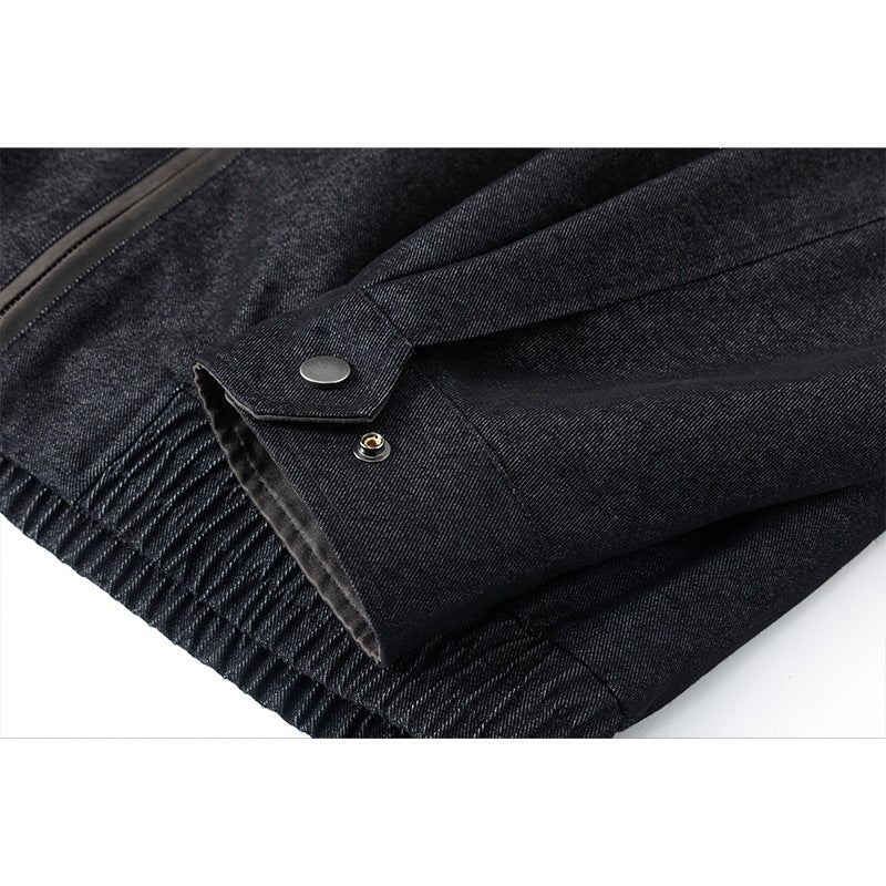 Herren Oversize-Übergangsjacke aus Wollmix mit Hemdkragen, Brust‑Zipper & elastischem Saum Echoarchiv
