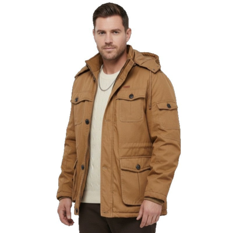 Herren Wattierte Winterparka mit Kapuze und multifunktionalen Taschen Echo Archiv