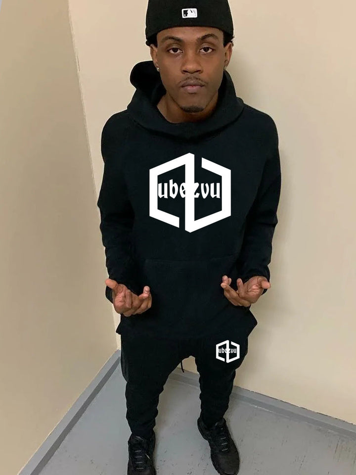 Herren Hoodie und Jogginghose Set mit praktischem Kängurutaschen-Design Echoarchiv