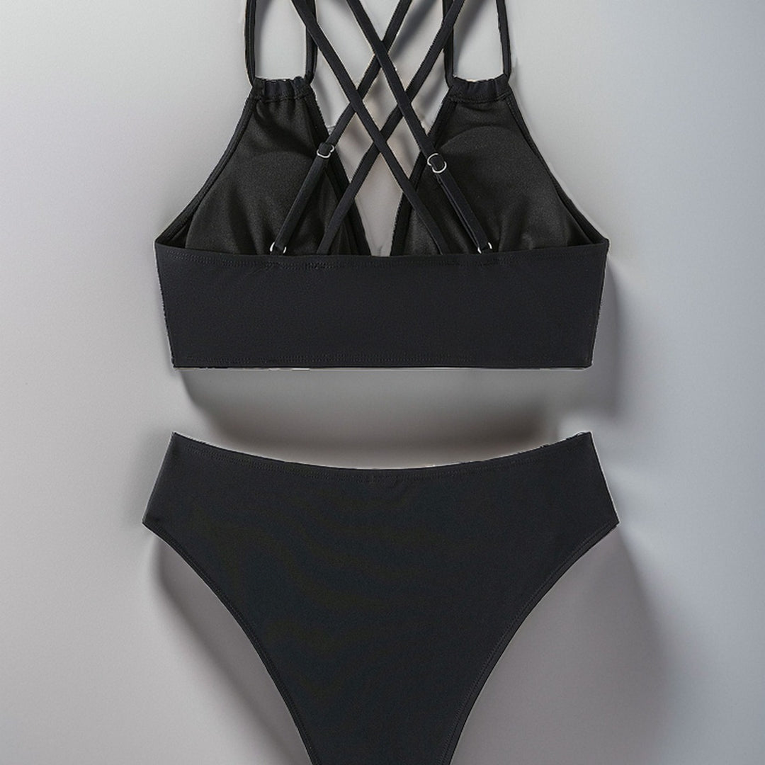 Damen Triangel-Bikini mit geflochtenen Trägern und hohem Schnitt Echo Archiv