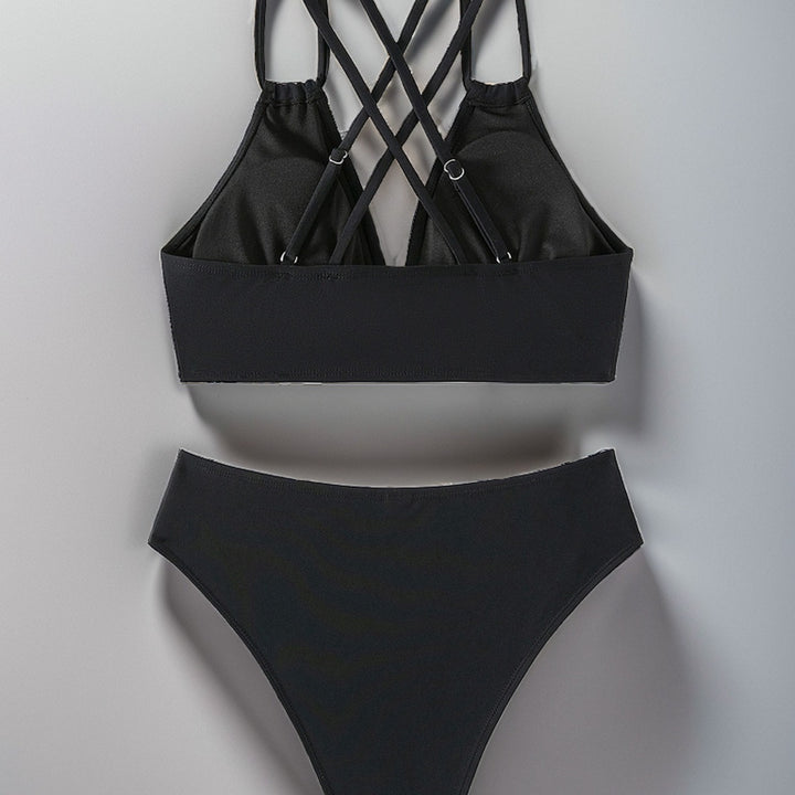 Damen Triangel-Bikini mit geflochtenen Trägern und hohem Schnitt Echo Archiv