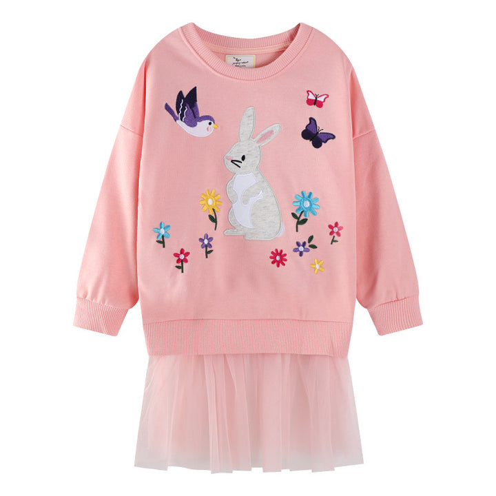 Mädchen Sweatshirt mit Tüllrock und tierischer Applikation Echo Archiv