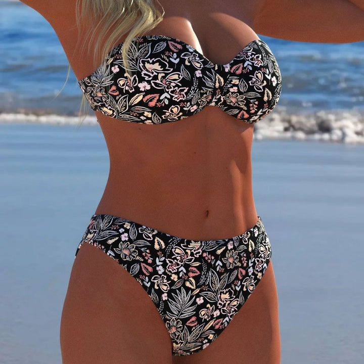 Damen Bikini-Set mit elegantem Strapless-Oberteil und hohem Taillenbund Echo Archiv