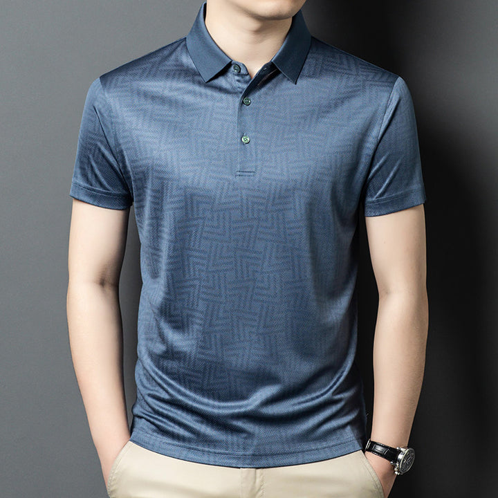 Herren sportliches Poloshirt mit modernem grafischen Muster Echoarchiv
