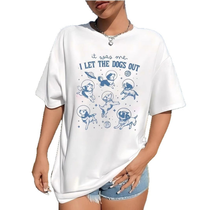 Damen T-Shirt mit kreativem Hundedesign und lässigem Schnitt Echo Archiv
