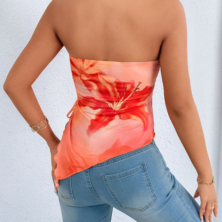 Damen Oberteil mit asymmetrischem Schnitt und floralem Design Echo Archiv