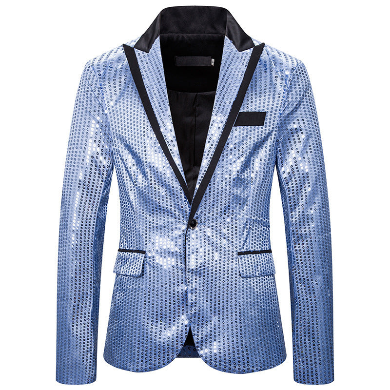 Herren eleganter Pailletten Blazer mit modernem Schnitt Echoarchiv