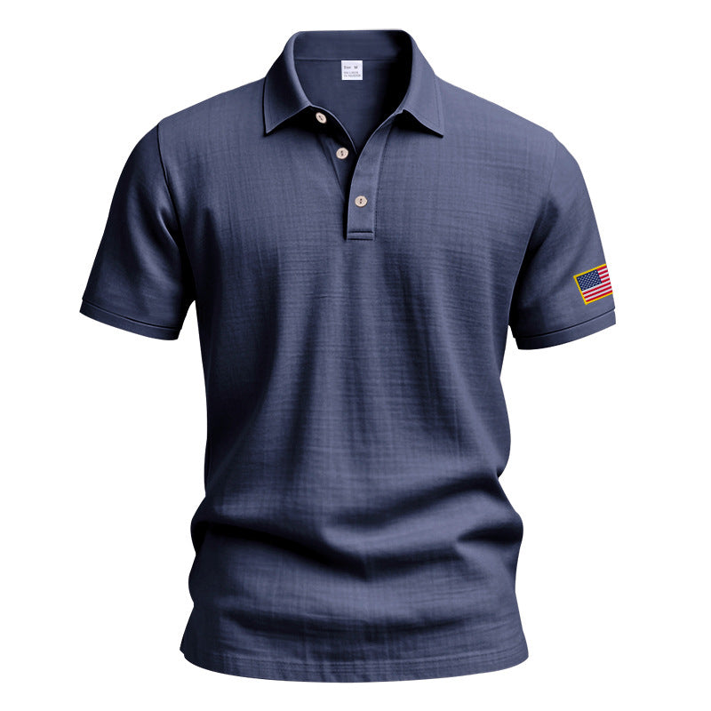 Herren Poloshirt mit strukturiertem Design und Kontrastknopf Echoarchiv
