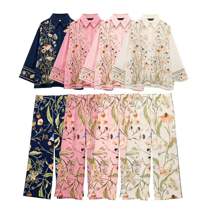 Damen Palazzo-Hose mit floralen Mustern Echo Archiv