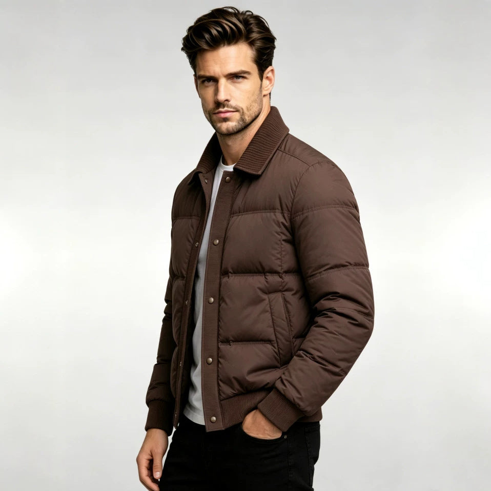Herren Modische Steppjacke mit hohem Kragen – Taviero
