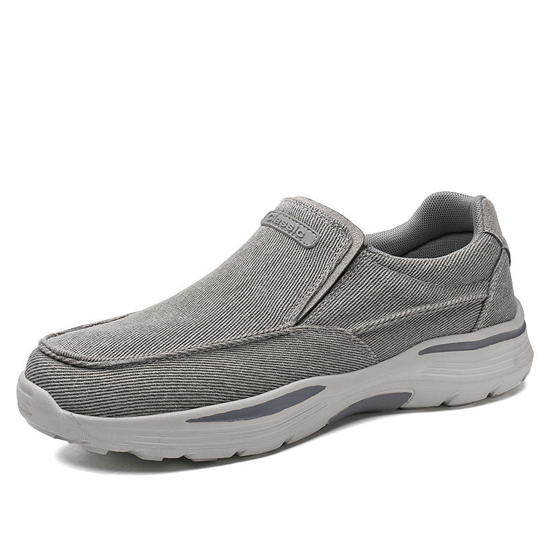Herren leichte Slip-On Komfortfreizeitsneaker mit atmungsaktivem Canvas und stoßdämpfender Plateausohle – Tavélo