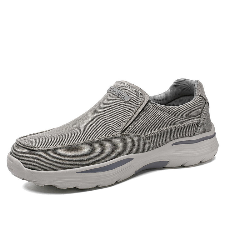 Herren leichte Slip-On Komfortfreizeitsneaker mit atmungsaktivem Canvas und stoßdämpfender Plateausohle – Tavélo