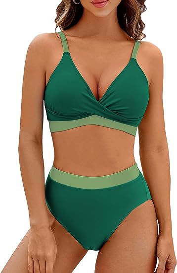 Damen Sportlicher hochtaillierter Bikini Echo Archiv