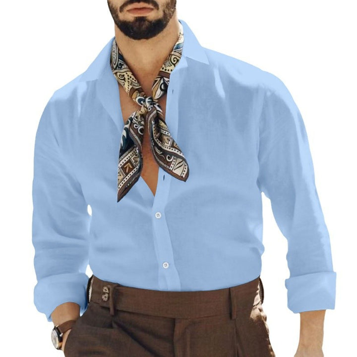 Herren Hemd mit modischem Schnitt und elegantem Halstuch Echoarchiv