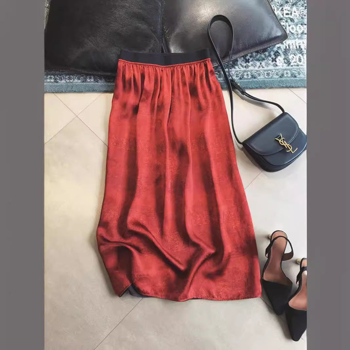 Damen Eleganter Midirock mit schwingendem Saum Echoarchiv