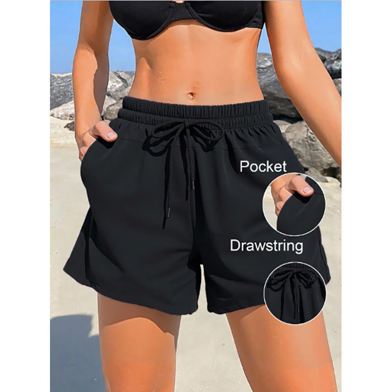 Damen Sportliche Badeshorts mit elastischem Bund und praktischen Taschen Echo Archiv