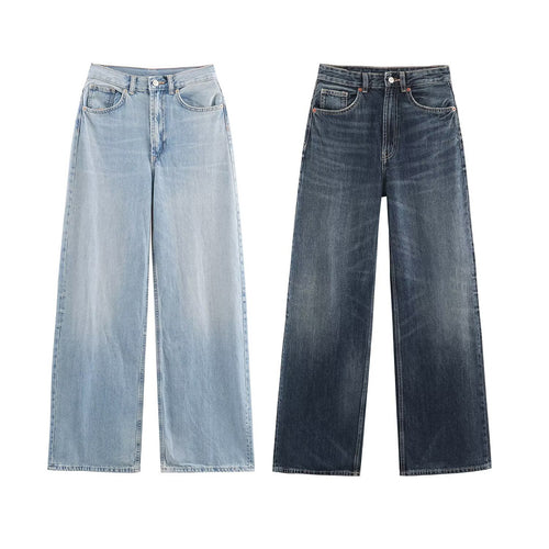 Damen Jeans mit hohem Bund und weitem Bein Echoarchiv