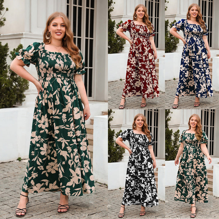Damen Sommerliches Maxikleid mit romantischem Blumenmuster und Puffärmeln Echo Archiv