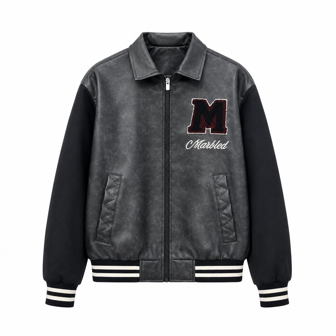 Herren Modische Bomberjacke mit Stickdetails Echo Archiv