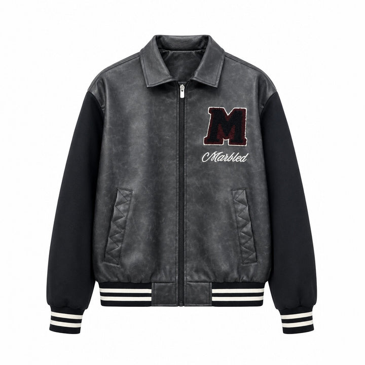 Herren Modische Bomberjacke mit Stickdetails Echo Archiv