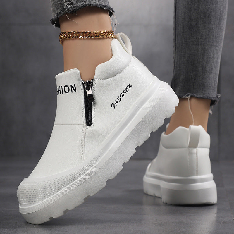 Damen nan Plateau-Sneaker mit seitlichem Reißverschluss, gepolstertem Komfortfußbett und profiliertem Laufprofil Echo Archiv