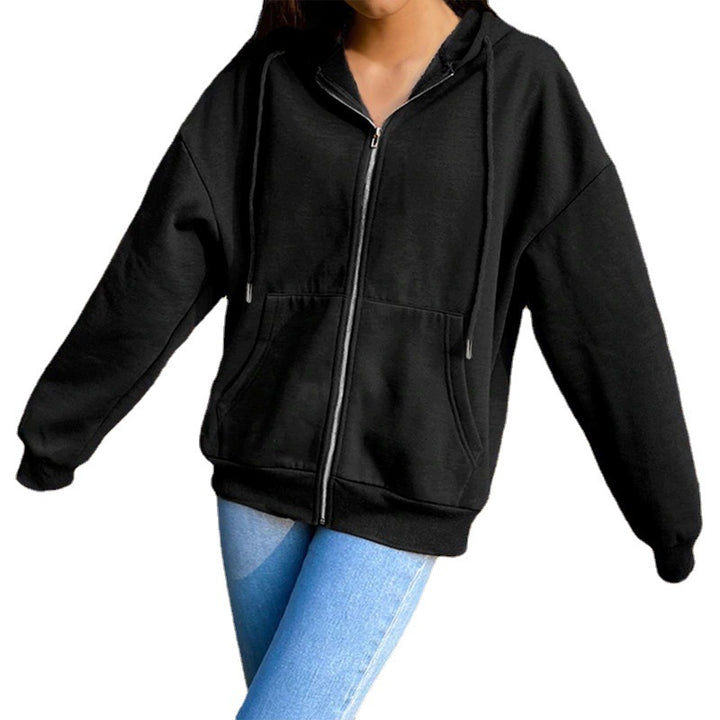 Damen nan legerer Kapuzen-Zipper mit Oversize-Passform, Kängurutaschen und durchgehendem Reißverschluss Echo Archiv