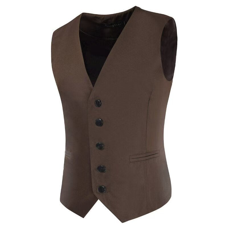 Herren Satin-Smokingsweste mit taillierter Passform, V-Ausschnitt und eleganter Knopfleiste Echo Archiv
