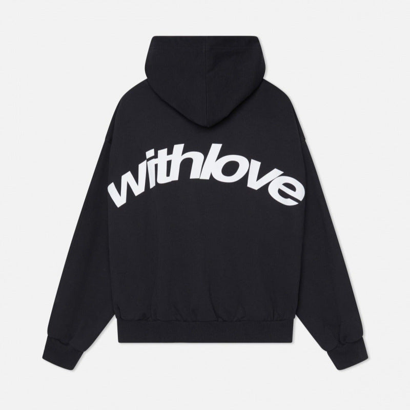 Unisex nan Oversized Kapuzenpullover mit großem Rückenprint und weichem Fleece Innen Echo Archiv