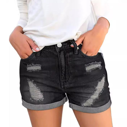 Damen Jeansshorts mit modischen Rissdetails und lässigem Schnitt Echo Archiv