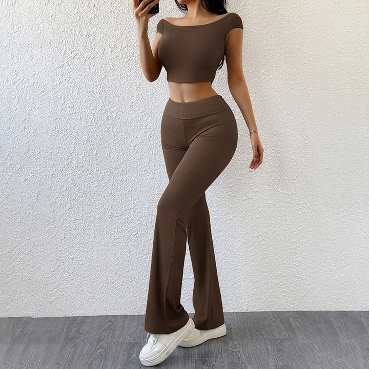 Damen Bequemes Set aus Crop Top und Flared Pants Echo Archiv