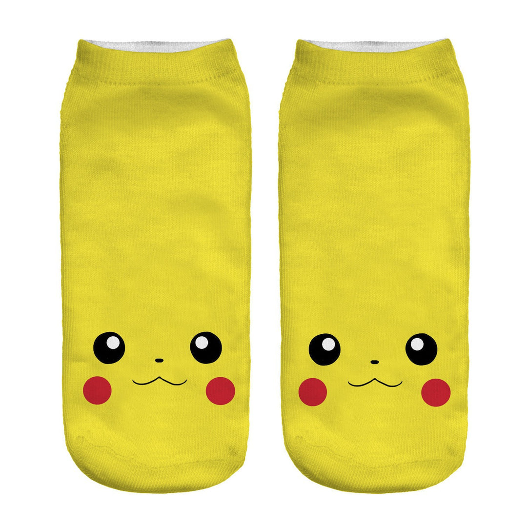 Unisex Niedrige Ankle-Socken mit Cartoon-Monster-Gesicht und weichem Baumwollmix – Norré