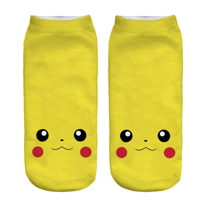 Unisex Niedrige Ankle-Socken mit Cartoon-Monster-Gesicht und weichem Baumwollmix – Norré