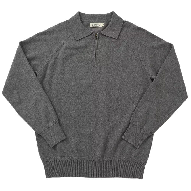 Herren Feiner Halbzip-Polopullover aus Feinstrick mit Polokragen und Rippbündchen Echoarchiv