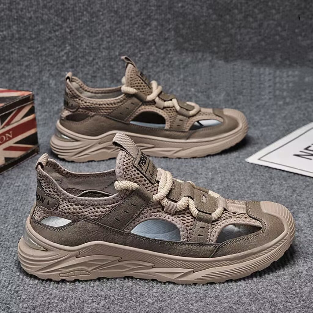 Herren Hybrid-Sneaker-Sandale mit Strickschaft und profilierter Plateau-Sohle Echoarhiv