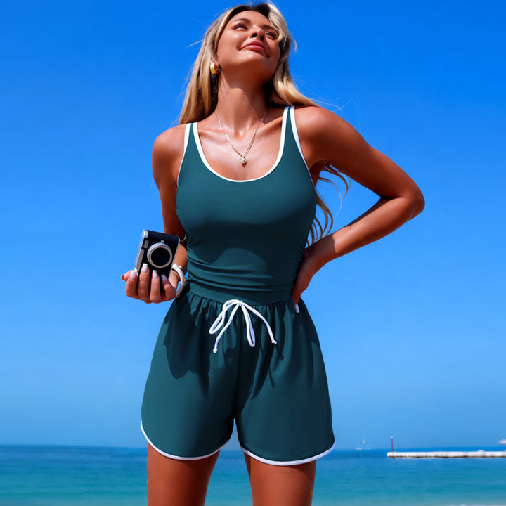 Damen Sportlicher Schwimmanzug mit lässigen Shorts Echo Archiv