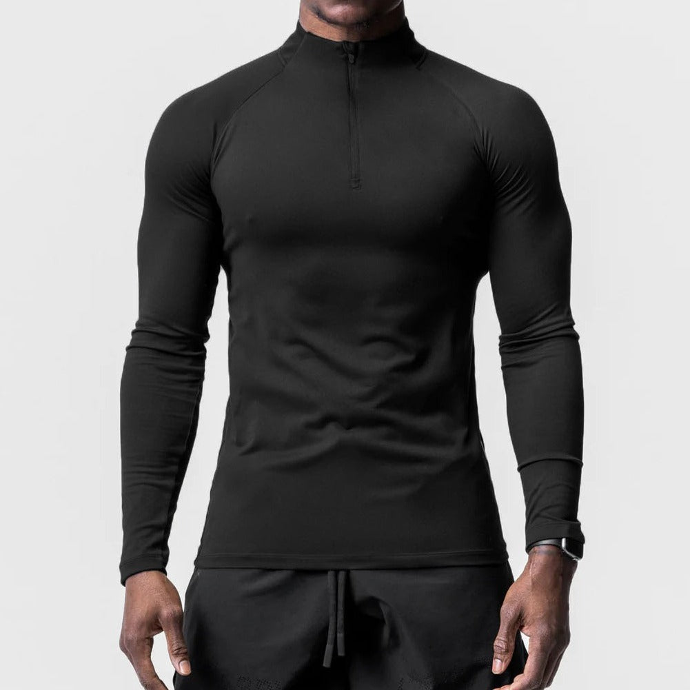 Herren Funktionslongsleeve mit Stehkragen und Reißverschluss Echoarchiv