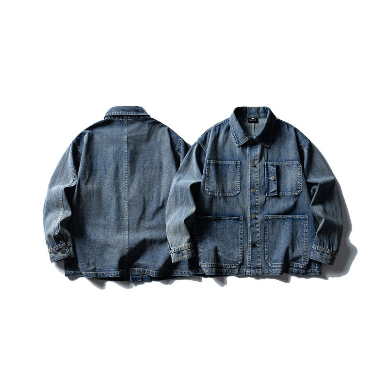 Unisex Boxy-Denim-Blouson mit vier aufgesetzten Taschen Echoarchiv