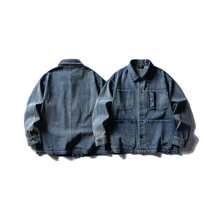 Unisex Boxy-Denim-Blouson mit vier aufgesetzten Taschen Echoarchiv