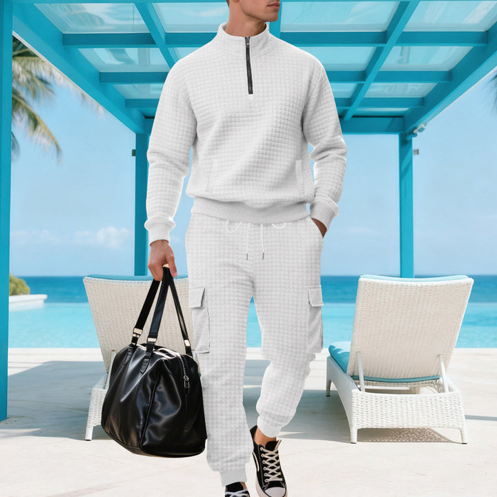 Herren Sportliches Ensemble mit Stehkragen und praktischen Cargotaschen Echoarchiv