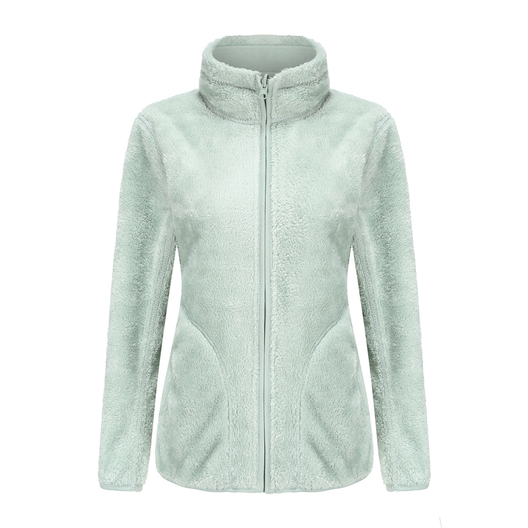 Damen nan kuschelige Fleecejacke mit hohem Stehkragen, durchgehendem Reißverschluss und figurformenden Nähten Echo Archiv