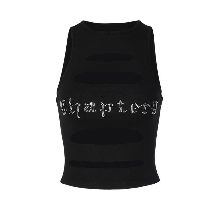 Damen Schulterfreies Cut-Out Top mit Glitzer-Print Echo Archiv