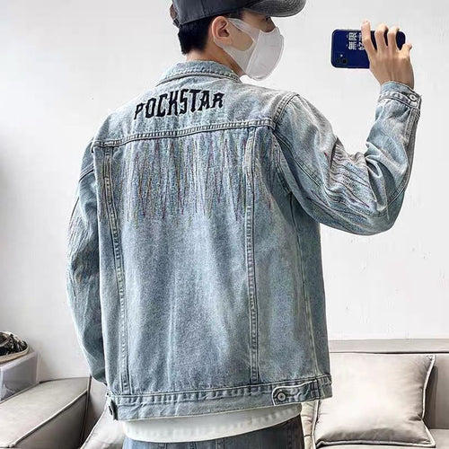 Herren Modische Denimjacke mit strukturiertem Design Echoarchiv