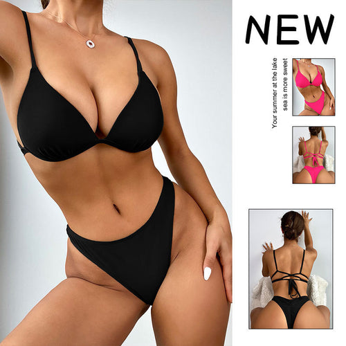 Damen Triangel-Bikini mit hohem Beinausschnitt und verstellbaren Trägern Echo Archiv