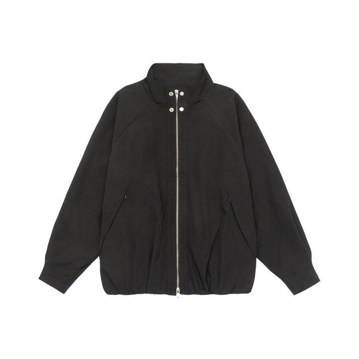 Damen Leichte Raglan-Bomberjacke mit Stehkragen und elastischem Saum Echoarchiv