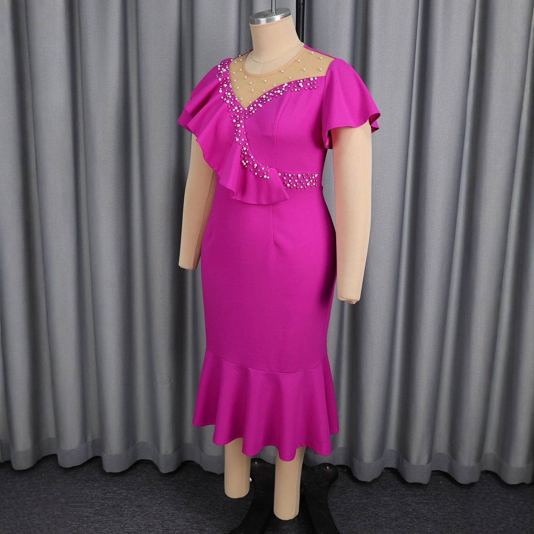 Damen figurbetontes Kleid mit Rüschendesign und Strassakzenten Echo Archiv
